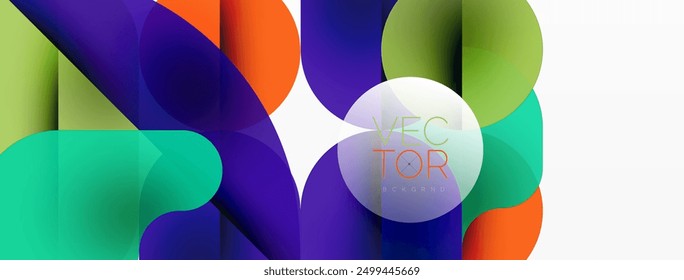 Minimal round shapes geometric abstract background. Circle design. Trendy techno business template for wallpaper, banner, background or landing