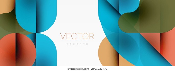 Minimal round shapes geometric abstract background. Circle design. Trendy techno business template for wallpaper, banner, background or landing