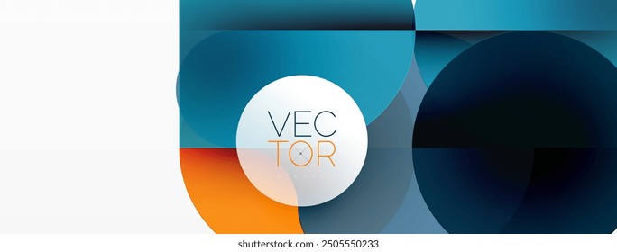 Minimal round shapes geometric abstract background. Circle design. Trendy techno business template for wallpaper, banner, background or landing