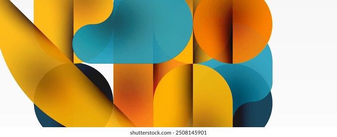 Minimal round shapes geometric abstract background. Circle design. Trendy techno business template for wallpaper, banner, background or landing