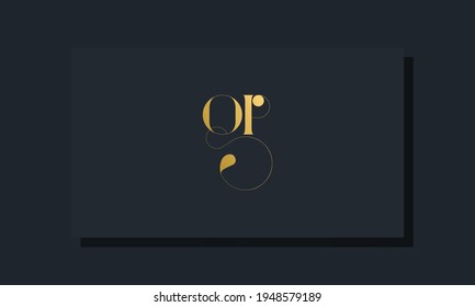 Minimal royal initial letters QP logo. This logo incorporate with luxury typeface in the creative way.It will be suitable for which company or brand name start those initial.