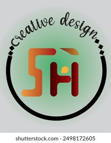 Minimale königliche Anfangsbuchstaben SH Logo