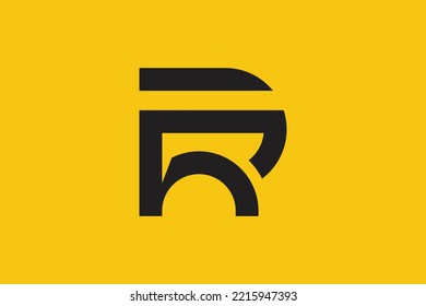 Minimal RP logo. Icon of a PR letter on a luxury background. Logo idea based on the RP monogram initials. Professional variety letter symbol and PR logo on background.