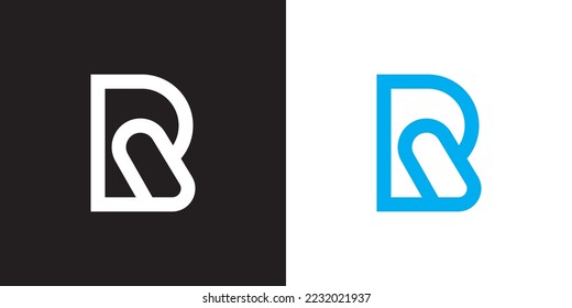 Minimal RP logo. Icon of a PR letter on a luxury background. Logo idea based on the R monogram initials. Professional variety letter symbol and R logo on black and blue background.