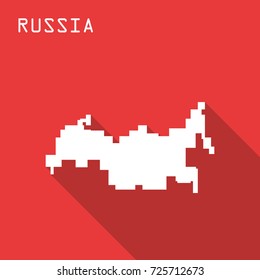 minimal russia map design; square map concept