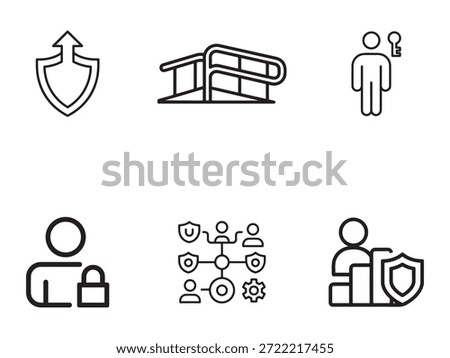Minimal SaaS permission level icon set designed for user access control, role management, and software interface layouts.