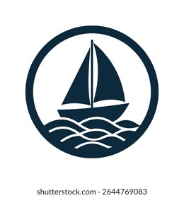 Minimal Sailboat Vector Design icon

