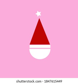 Minimal Santa Claus  with pink background 