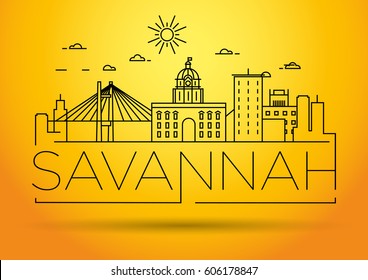 Minimal Savannah Linear City Skyline with Typographic Design