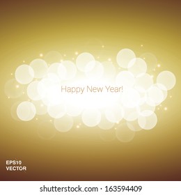 Minimal scalable shiny bokeh light background for web pages, brochures, layouts - gold edition
