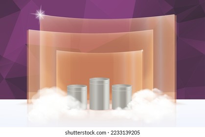 Minimal scene with podium and abstract background Scene Studio Or Pedestal For Display,and Abstract Geometric backgrounds full Color