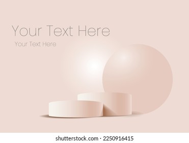 Minimal scene with podium and abstract background. Geometric shapes. Pastel colors scene. Minimal 3d rendering. Scene with geometrical forms and textured background for cosmetic product. 3d render.