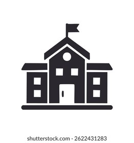 Icono mínimo del edificio del laboratorio de la ciencia, estilo sólido negro