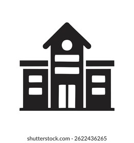 Ícone mínimo de construção do laboratório de ciências, estilo sólido preto