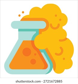 Icono de Vector del frasco de ebullición del laboratorio de la ciencia mínima aislado