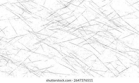 Minimale Kratztextur auf sauberem, weißem Hintergrund. Helles Grunge-Muster mit feinen chaotischen Linien. Subtile störende Rauschüberlagerung.
