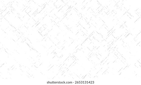 Padrão de textura de ladrilho arranhado mínimo. Layout de linha de interseção esmaecida na superfície branca com design de efeito grunge geométrico claro.
