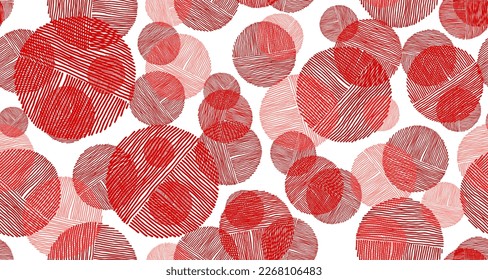 Minimal scribble round shapes of lines seamless pattern graphic design. Wallpaper print. Simple doodling. Handdrawn circles scribbling. Circular scratch shapes of scribble lines doodle pattern.