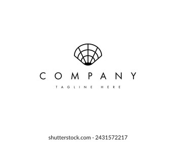 minimal sea shell line logo design