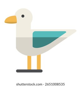 Minimal seagull bird vector set icon