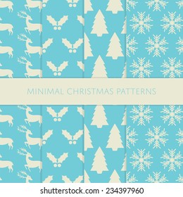 Minimal seamless Christmas patterns