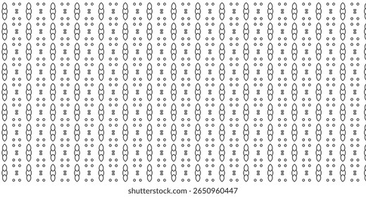 Minimal seamless dot and shape pattern in black and white. Abstract retro-inspired design, perfect for packaging, fashion, or creative backgrounds.