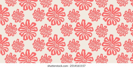 Minimale nahtlose Blumenmuster. Trendy minimale Texturen für Hintergründe, Tapeten, Textilien und Mode.