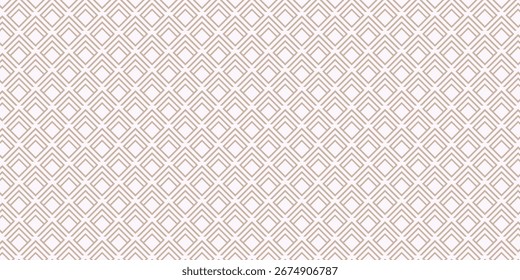 Minimales nahtloses geometrisches Muster mit modernem Diamantliniendesign. Eleganter, sich wiederholender Hintergrund, perfekt für Tapeten, Textilien, Verpackungen und dekorative Projekte.

