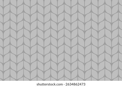 Minimal seamless knitting pattern in neutral gray tone. Perfect for winter fabric, textile background, and cozy clothing designs.


