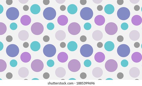 Minimal seamless pattern with dots and circles in pastel color: baby pink, violet and sur green. 