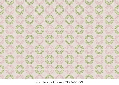 Minimal seamless pattern with geometric leaves. Delicate and elegant floral trendy background. Great for organic and eco designs in earth color tones.