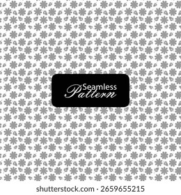 Minimales nahtloses Muster aus grauen floralen Federn auf weißem Hintergrund, geeignet für elegante Schreibwaren, weiche Wohndekoration und moderne Modehintergründe.