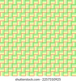Minimal seamless pattern. Green, orange pattern with square. Vector illustration.