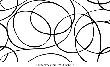 Minimal Seamless Pattern with Line Art Hand Drawn Texture. Linear Ornament for Minimalist Design. Trendy Modern Artistic Simple Abstract Vector Lines Background. Not AI