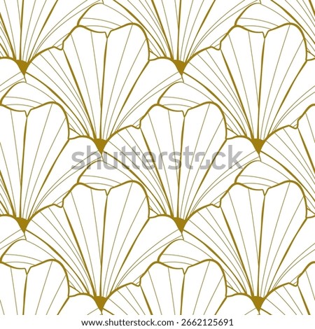Minimal Seamless Pattern with Line Art Hand Drawn Floral Texture. Linear Art Deco Ornament for Minimalist Design. Trendy Modern Artistic Simple Abstract Vector Lines Background. Not AI