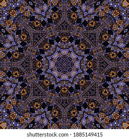 Minimal seamless pattern of simple geometry shapes composition. Ethnic eastern design. Fabric print. Small elements background. Vector embroidery ornament.