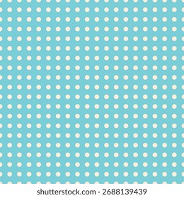 Minimal seamless polka dot grid with cream dots on light aqua background. Great for wrapping, fabric, or surface pattern use.