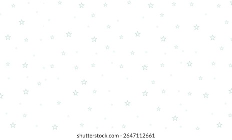 Minimal seamless star outline pattern on white background. Soft pastel blue celestial vector perfect for baby nursery, kids wallpaper, fabric prints, wrapping paper, or dreamy night sky-themed project