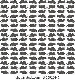 Minimal seamless vector pattern with black cat silhouettes.