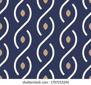 Minimal seamless wallpaper pattern background.Gold lines on blue background. Art deco style Vector illustration. Minimal abstract design.