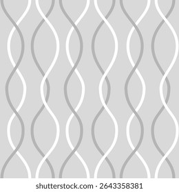 Minimal seamless wave pattern background, gray abstract curved lines, modern vector design
