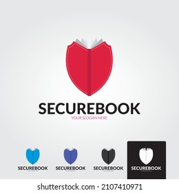 minimal security book logo template - vector illustration
