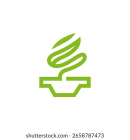 Minimale Setzling Blumentopf Vektor Icon Design. Linie Kunst Blume Pflanze Logo Inspiration