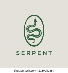 Minimal serpent icon design. Modern snake symbol. Viper sign. Cobra emblem. Vector illustration.