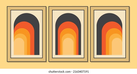 Minimal set 20s Geometric Design, Modern design poster.
