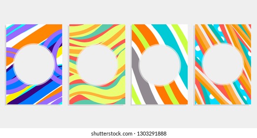Minimal set abstract background covers design. Colorful halftone gradients. Future geometric patterns. Eps10 vector illustration card banner poster postcard.