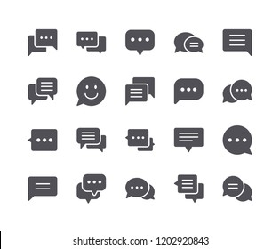 Minimal Set of Chat Bubble Flat Icon. Pixel Perfect.