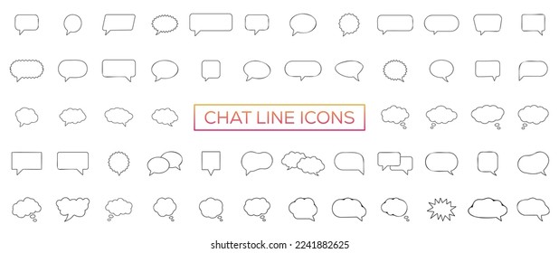 Minimaler Satz von Chat-Bubble-Line-Symbolen