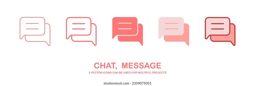 Minimal Set von Chat-Bubble Line-Symbole. Nachrichtensymbol. Bearbeitbarer Stroke. Pixel perfekt.