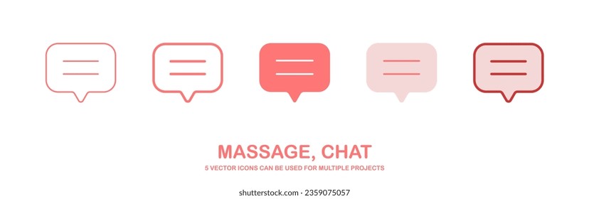 Minimal Set of Chat Bubble Line Icons. message icon. Editable Stroke. Pixel Perfect.